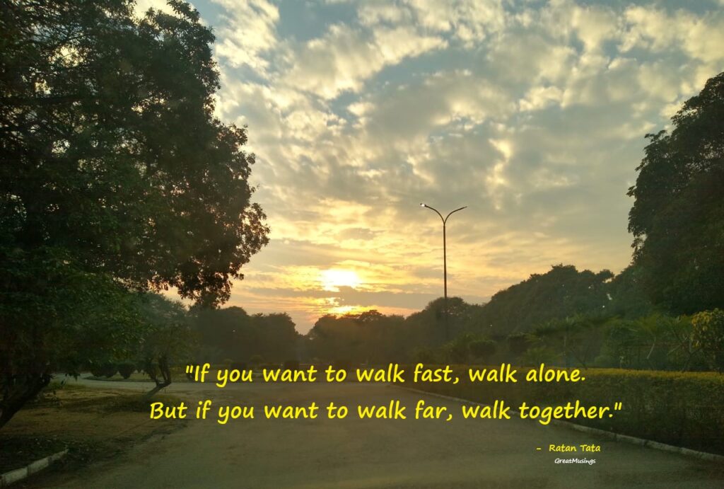 Beautiful nature scene with a quote by Ratan Tata