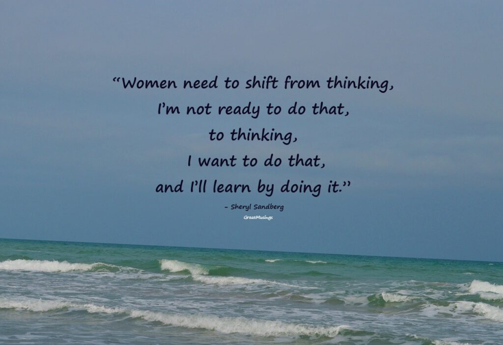 quote of Sheryl Sandberg on ocean view pic
